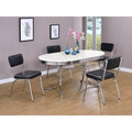 White And Chrome Oval Dining Table White Dining Room Contemporary,Modern Oval Glossy Kitchen & Dining Tables Wood