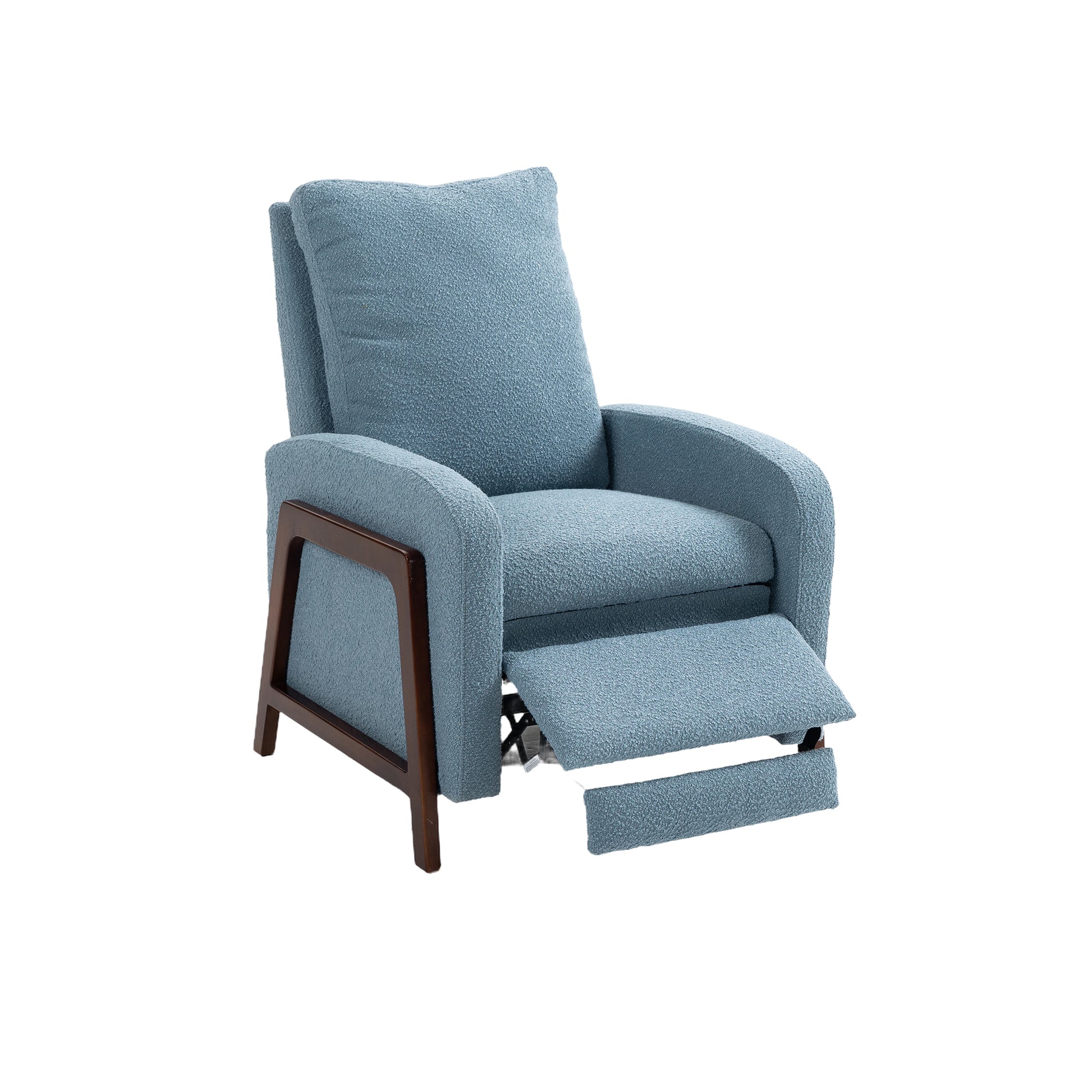 Coolmore Recliner Chair Adjustable Home Theater Single Fabric Recliner Sofa Furniture With Thick Seat Cushion And Backrest Modern Living Room Recliners Light Blue Boucle