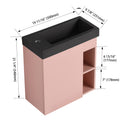 20'' Floating Wall Mounted Bathroom Vanity With Resin Sink & Soft Close Cabinet Door Pink Black 1 1 Soft Close Doors Bathroom Wall Mounted Modern Plywood