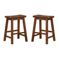 Chestnut Counter Height Stools Set Of 2 Solid Brown Brown Dining Room Wipe Clean Transitional Rubberwood Wood