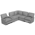 104'' Power Recliner Corner Sofa Home Theater Reclining Sofa Sectional Couches With Storage Box, Cup Holders, Usb Ports And Power Socket For Living Room, Grey Grey Foam Linen 4 Seat