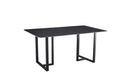 Carbon Steel Dining Table With Lauren Black Gold Stone Surface Supports Up To 71 Kg Black Gold Carbon Steel