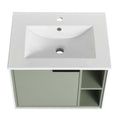 24'' Floating Wall Mounted Bathroom Vanity with green-1-2-soft close doors-bathroom-wall