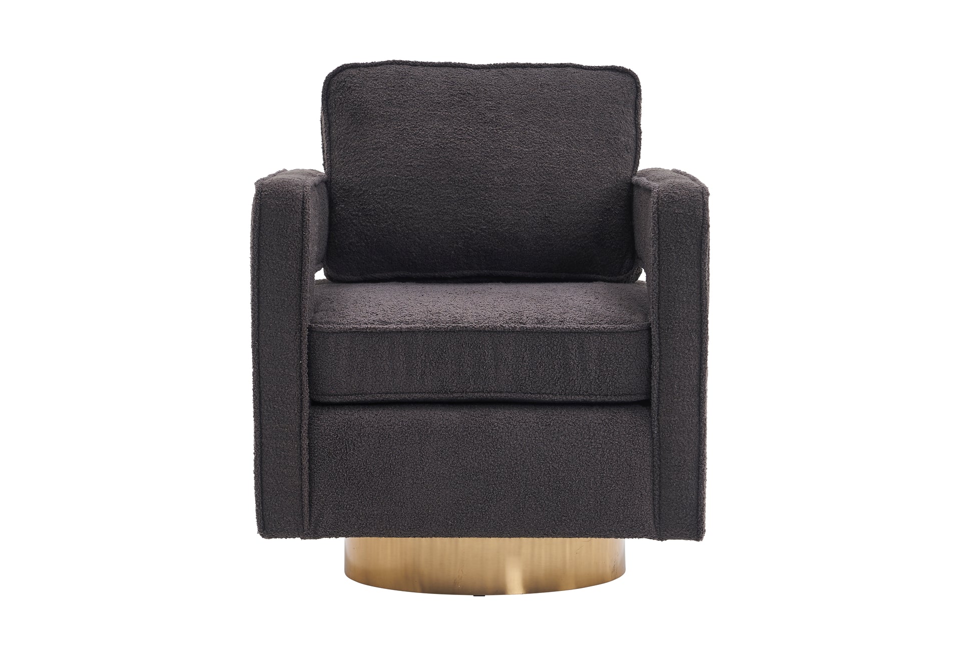 Swivel Barrel Chair For Living Room,360 Degree Swivel Club Modern Accent Single Sofa Chair, Small Leisure Arm Chair For Nursery, Hotel, Bedroom, Office Grey Primary Living Space Modern Faux Fur