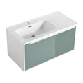 40 '' Wall Mounted Bathroom Vanity With Ceramic Sink, Bathroom Vanity With Soft Close Door Mint Green Bathroom Wall Mounted Modern Plywood