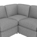 104'' Power Recliner Corner Sofa Home Theater Reclining Sofa Sectional Couches With Storage Box, Cup Holders, Usb Ports And Power Socket For Living Room, Grey Grey Foam Linen 4 Seat