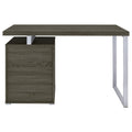 Weathered Grey 3 Drawer Reversible Office Desk Grey Gray Writting Desk Office Contemporary,Modern Freestanding Rectangular Drawers Desk Wood Sled