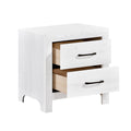 Modern White Finish 1Pc Nightstand Of 2X Drawers Black Hardware Wooden Bedroom Furniture White Bedroom Modern,Rustic Wood