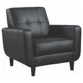 Black Track Arm Accent Chair Black Primary Living Space Contemporary,Modern Rubberwood Foam Faux Leather