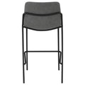 Grey And Black Bar Stools Set Of 2 With Footrest Solid Grey Dining Room Foam Spot Clean Industrial Bar Stools Solid Back Foam Faux Leather