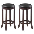 Dark Brown And Medium Brown Swivel Bar Stools Set Of 2 Solid Dark Brown Brown Dining Room Foam Spot Clean Transitional Bar Stools Set Of 2 Foam Faux Leather