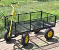 Big Wagon Cart Garden Cart Trucks Make It Easier To Transport Firewood Yellow Black Maximum Static Load Is 880 Lbs. Black Metal