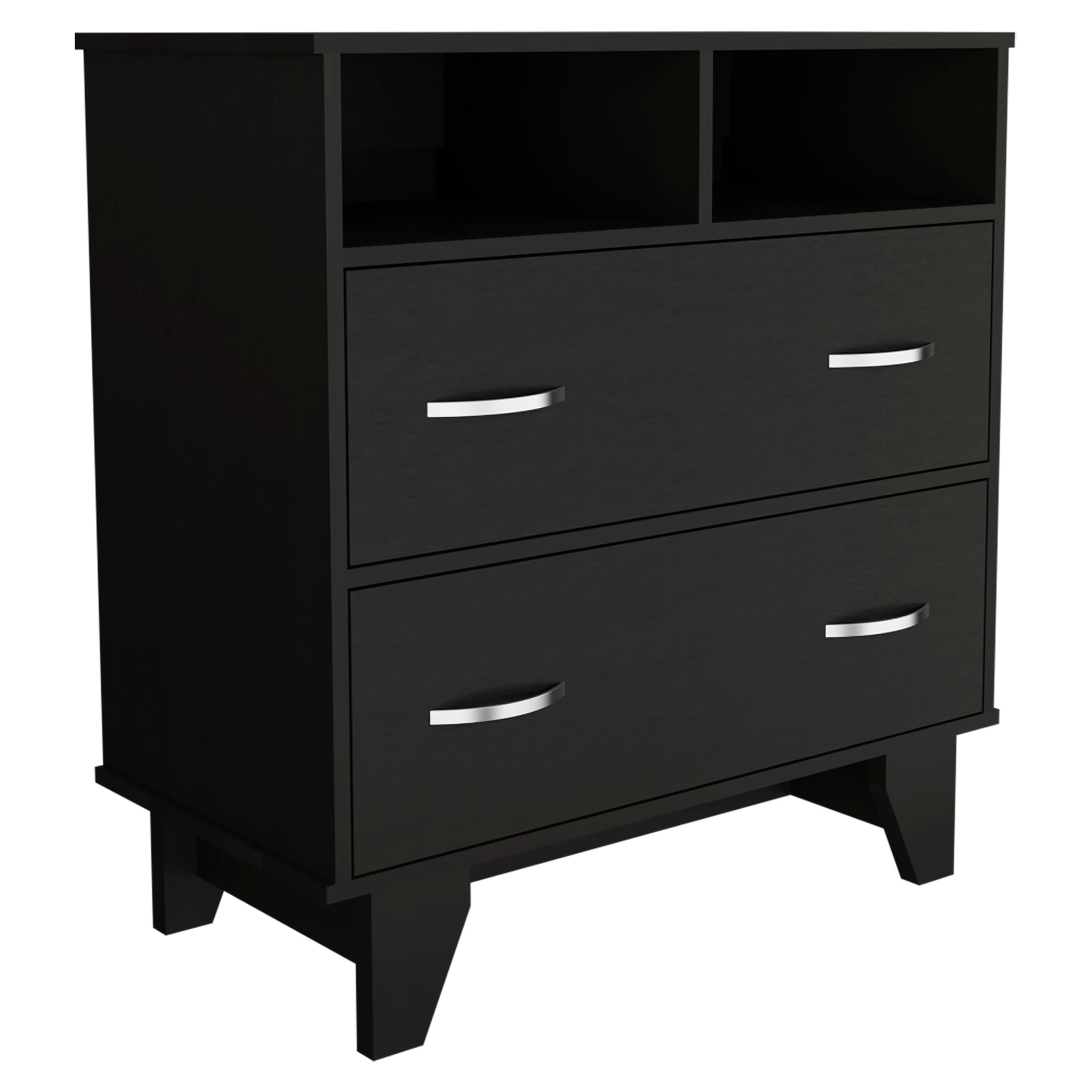 Double Drawer Dresser Arabi, Bedroom, Black Black Particle Board Particle Board