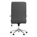 Grey And Chrome Upholstered Office Chair With Casters Solid Grey Office Spot Clean Contemporary,Modern Office Chairs Solid Back Foam Casters Faux Leather