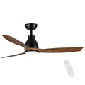 52 Inch Indoor Black Ceiling Fan With Led Light Black Brown American Traditional,Farmhouse,Rustic Steel Steel