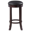 Dark Brown And Medium Brown Swivel Bar Stools Set Of 2 Solid Dark Brown Brown Dining Room Foam Spot Clean Transitional Bar Stools Set Of 2 Foam Faux Leather