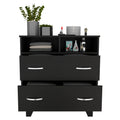 Double Drawer Dresser Arabi, Bedroom, Black Black Particle Board Particle Board