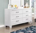 Modern White Finish 1Pc Dresser Of 6X Drawers Black Hardware Wooden Bedroom Furniture White Bedroom Modern,Rustic Wood