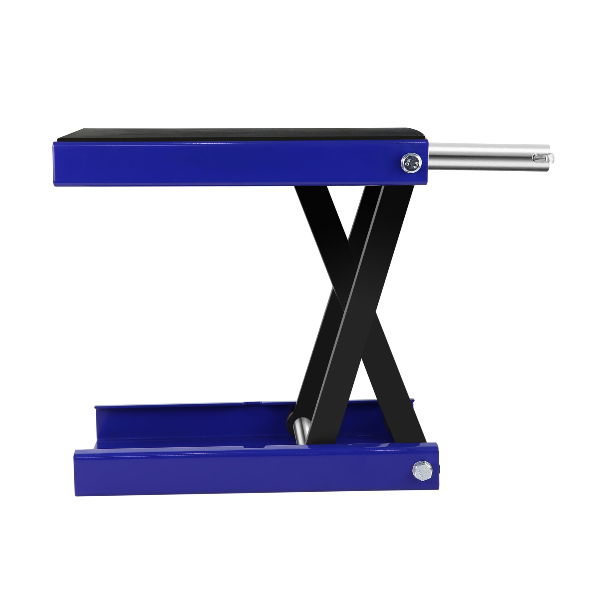 Motorcycle Lift, 1100 Lbs Motorcycle Scissor Lift Jack With Wide Deck & Safety Pin, 3.7" 14" Center Hoist Crank Stand, Steel Scissor Jack For Street Bikes, Cruiser Bikes, Touring Motorcycles Blue Steel