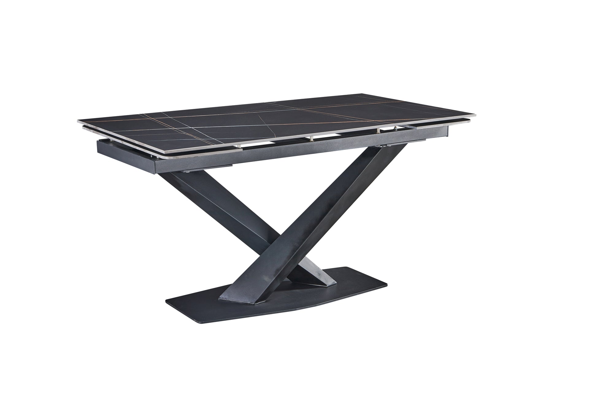 Lauren Black Gold Carbon Steel Rock Board With Black Sand Finish Supports Up To 122.55 Kg Excluding Chairs Black Carbon Steel