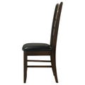 Cappuccino And Black Padded Seat Side Chairs Set Of 2 Solid Black Brown Dining Room Foam Spot Clean Transitional Side Chair Rubberwood Ladder Back Foam Faux Leather