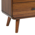 Dark Walnut 2 Drawer Nightstand Walnut Brown 2 Drawers Bedroom Drawer Storage Contemporary,Modern Poplar Usb Port Walnut Wood