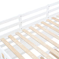 Full Over Full Castle Style Bunk Bed With 2 Drawers 3 Shelves And Slide White White Solid Wood