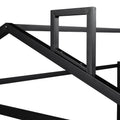 Metal House Shape Platform Bed, Black, Queen Queen Black Metal