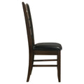 Cappuccino And Black Padded Seat Side Chairs Set Of 2 Solid Black Brown Dining Room Foam Spot Clean Transitional Side Chair Rubberwood Ladder Back Foam Faux Leather