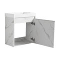 20'' Floating Wall Mounted Bathroom Vanity With Resin Sink & Soft Close Cabinet Door White 1 1 Soft Close Doors Bathroom Wall Mounted Modern Plywood