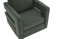 Swivel Barrel Chair For Living Room,360 Degree Swivel Club Modern Accent Single Sofa Chair, Small Leisure Arm Chair For Nursery, Hotel, Bedroom, Office Green Primary Living Space Modern Faux Fur