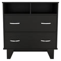 Double Drawer Dresser Arabi, Bedroom, Black Black Particle Board Particle Board