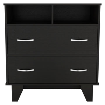 Double Drawer Dresser Arabi, Bedroom, Black Black Particle Board Particle Board