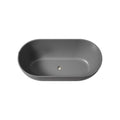 59Inch Dark Grey Solid Surface Bathtub For Bathroom Grey Bathroom Freestanding Tubs 59 61 In Soaking Center Solid Surface Solid Surface