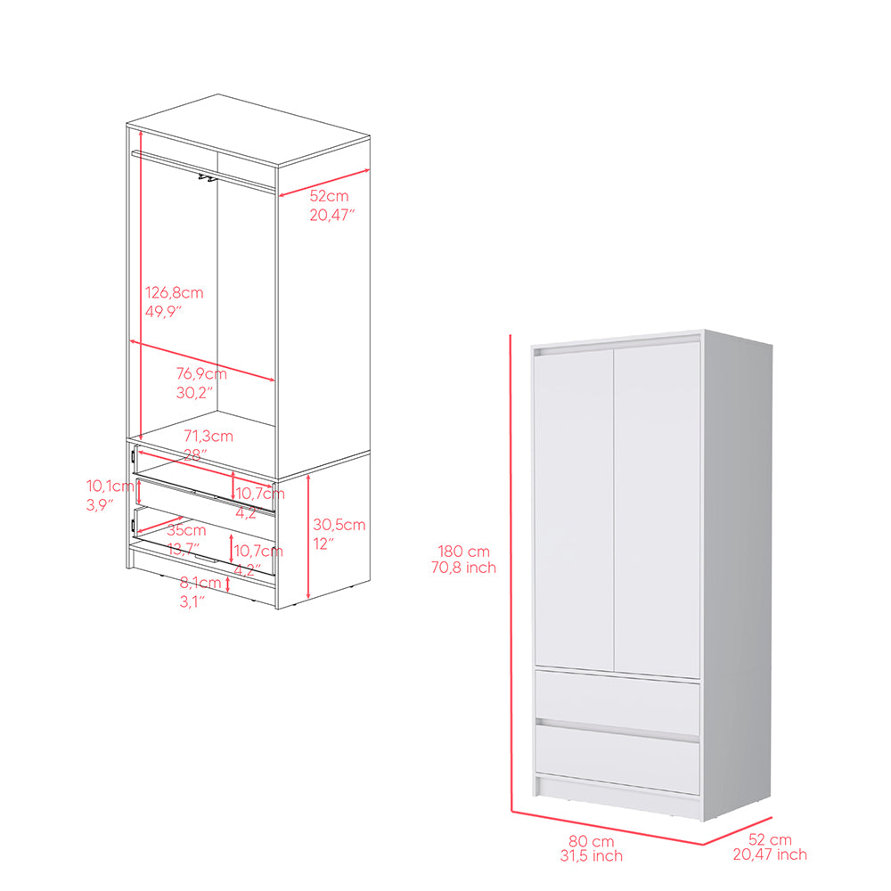 Armoire Closher, Bedroom, White White Particle Board Particle Board