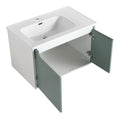 36 '' Wall Mounted Bathroom Vanity With Ceramic Sink, Bathroom Vanity With Soft Close Door Mint Green Bathroom Wall Mounted Modern Plywood