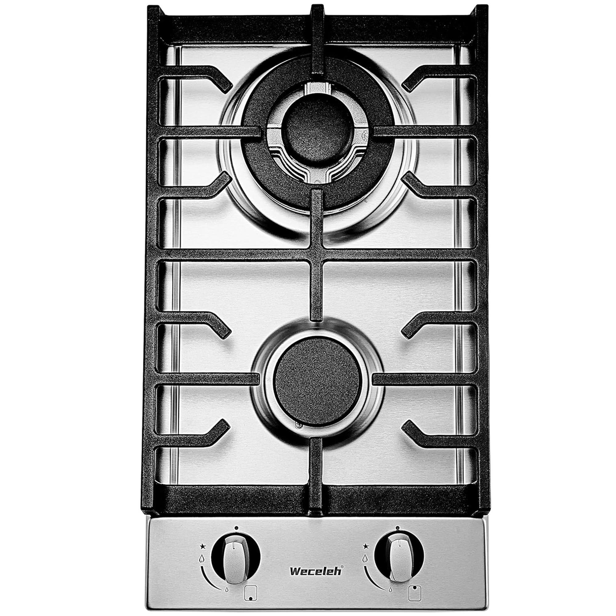 12 inch Propane Gas Stove Top with 2 Burner Built
