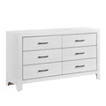 Modern White Finish 1Pc Dresser Of 6X Drawers Black Hardware Wooden Bedroom Furniture White Bedroom Modern,Rustic Wood