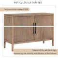 Storage Cabinet Sideboard Wooden Cabinet With 2 Metal Handles And 2 Doors For Hallway, Entryway, Living Room Beige Mdf