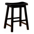 Black Counter Height Stools Set Of 2 Solid Black Dining Room Wipe Clean Transitional Rubberwood Wood