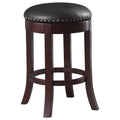 Dark Brown And Medium Brown Swivel Counter Height Stools Set Of 2 Solid Dark Brown Brown Dining Room Foam Spot Clean Transitional Bar Stools Birch Foam Faux Leather