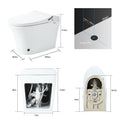 Luxury Smart Toilet With Dryer And Warm Water, Elongated Bidet Toilet With Heated Seat, With Remote Control, Led Night Light, Power Outage Flushing, Soft Close Cover,Whit White Ceramic