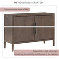 Storage Cabinet Sideboard Wooden Cabinet With 2 Metal Handles And 2 Doors For Hallway, Entryway, Living Room Espresso Mdf