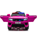 12V Kids Ride On Suv Cop Car With Remote Control, Siren Sounds Alarming Lights, Music Story Rose Red Rose Red Polypropylene