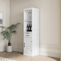 Brown walnut color modular wine bar Cabinet with white-mdf