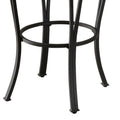 Black Swivel Bar Stool With Upholstered Seat Solid Black Dining Room Spot Clean Traditional Bar Stools Open Back Metal