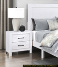 Modern White Finish 1Pc Nightstand Of 2X Drawers Black Hardware Wooden Bedroom Furniture White Bedroom Modern,Rustic Wood