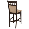 Beige And Cappuccino Upholstered Counter Height Stools Set Of 2 Solid Beige Brown Brown Dining Room Foam Spot Clean Transitional Solid Back Foam Microfiber