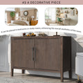 Storage Cabinet Sideboard Wooden Cabinet With 2 Metal Handles And 2 Doors For Hallway, Entryway, Living Room Espresso Mdf