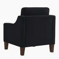 Modern Armchair, Living Room Single Seat Sofa Chair With Wooden Legs, Upholstered Velvet Accent Chair For Living Room, Bedroom,Black Black Espresso Velvet Wood Primary Living Space Medium Soft Cushion Back American Design Rubberwood Square Arms Foam